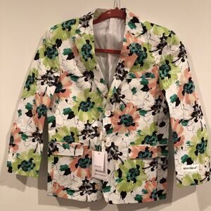 Braveman Boys Blazer Floral Print White Lime-Green Multi Size 8 Formal Party NWT